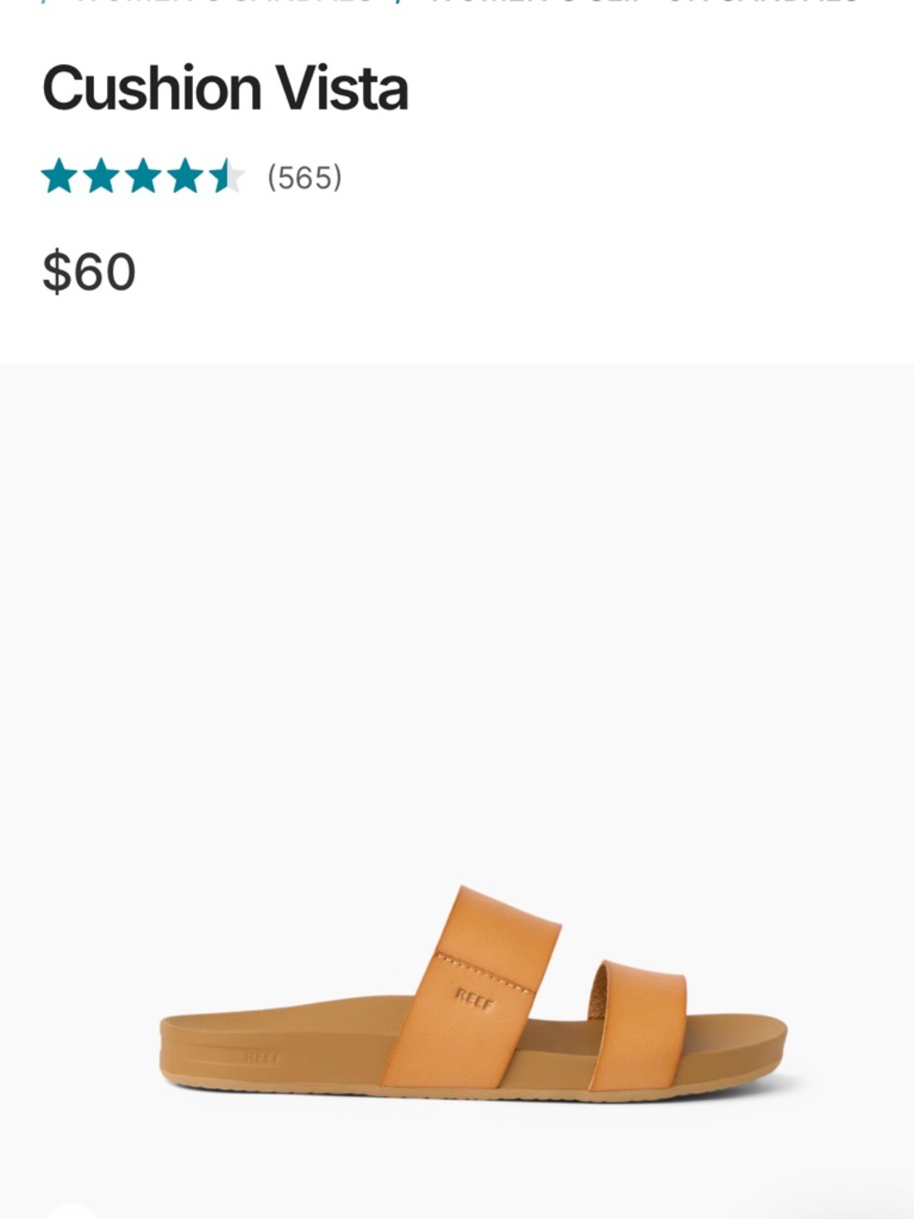 NWT Reef Womens Cushion Vista
Slide Sandal - Size 11